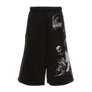 Grafische Print Katoenen Shorts Off White , Gray , Heren