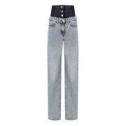 Lichtblauwe Denim Jeans met Korset Elisabetta Franchi , Blue , Dames