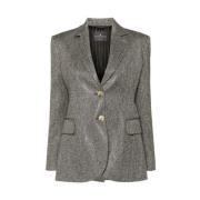 Herringbone Rhinestone Embellished Jacket Ermanno Scervino , Gray , Da...