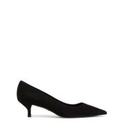 Elegante Suède Kitten Pump Stuart Weitzman , Black , Dames