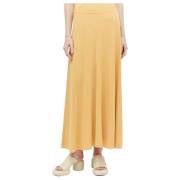 Stretch-Jersey Maxi Rok Paneelconstructie TotêMe , Yellow , Dames