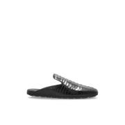 Leren slides Roma Bottega Veneta , Black , Heren