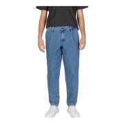 Blauwe Katoenen Rits Knoop Jeans Jack & Jones , Blue , Heren