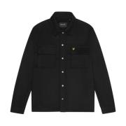 LS Geweven Shirts Geborsteld Overshirt Lyle & Scott , Black , Heren