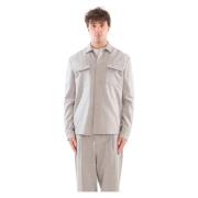 Cashmere Flannel Overshirt Suit Eleventy , Gray , Heren