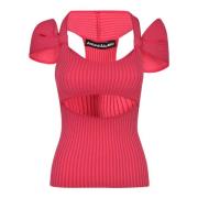 Framboosroze Halternek Top Surf Ss24 Andrea Adamo , Pink , Dames