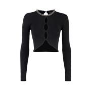 Zwart shirt met strass detail Nenette , Black , Dames