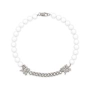 Parel & Schakel Choker Ketting Misbhv , White , Dames