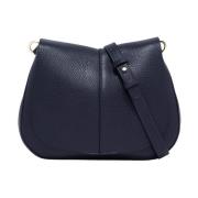 Blauwe Helena Round Leren Tas Gianni Chiarini , Blue , Dames