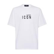 Witte Loose Fit Tee T-shirts Polos Dsquared2 , White , Heren