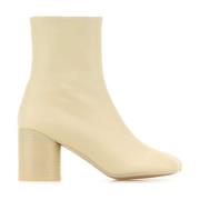 Ankle Boots van Leer, 7 cm Hak, Ivoor MM6 Maison Margiela , Beige , Da...