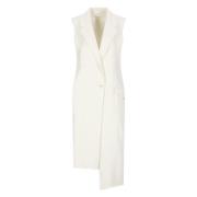 Witte Linnen Mouwloze Jurk Y-3 , White , Dames