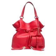 1Er Flirt Rode Leren Bucket Tas Lancel , Red , Dames