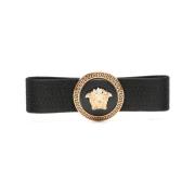 Zwart/Goud Strik Ontwerp Haaraccessoire Versace , Black , Dames