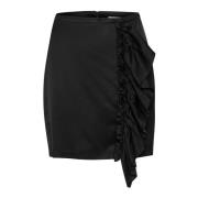 Zwarte Rok met Zijvolant Detail InWear , Black , Dames