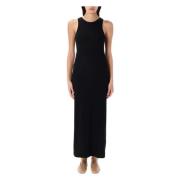 Zwarte Maxi Jurk Mouwloos Katoen By Herenne Birger , Black , Dames