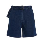 Blauwe Denim Shorts Flare Fit Tommy Hilfiger , Blue , Dames