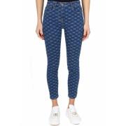 High-waisted Skinny Jeans met Logo Print Elisabetta Franchi , Blue , D...