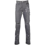 Versleten Slim Fit Jeans Purple Brand , Gray , Heren