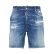 Blauwe Verfspatten Denim Jeans Dsquared2 , Blue , Heren