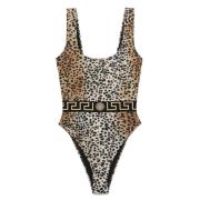 Beige Square Neck Beachwear Underwear Versace , Multicolor , Dames