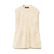 Gestructureerde Crew Neck Mouwloze Sweater Fabiana Filippi , Beige , D...