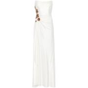 Witte Strapless Jurk met Edelstenen Costarellos , White , Dames