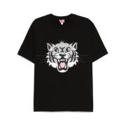 Zwarte Crew Neck Unisex T-shirt Kenzo , Black , Heren