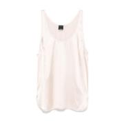 Poederroze Mouwloze Top met Scoop Neck Pinko , Pink , Dames