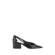 Lederen pumps met Cut-out Details Prada , Black , Dames