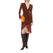 Bruine Tule Midi Jurk Philosophy di Lorenzo Serafini , Brown , Dames