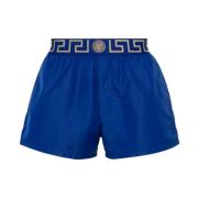 Klassieke Grecca Zwembroek Blauw Versace , Blue , Heren