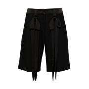 Zwarte Wollen Blend Strik Detail Shorts David Koma , Black , Dames