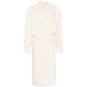 Beige Knoop Drop Schouder Jurk Lemaire , Beige , Dames