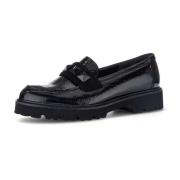 Stijlvolle Zwarte Lakloafers Gabor , Black , Dames