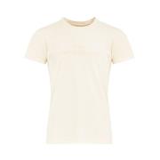 Beige Katoen Logo Geborduurd T-shirt Maison Margiela , Beige , Heren