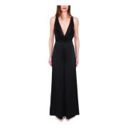 Zwarte mouwloze jumpsuit met juweeldetail Elisabetta Franchi , Black ,...