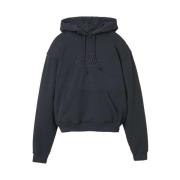 Zwarte Katoenen Hoodie met Geborduurd Logo Marc Jacobs , Gray , Dames