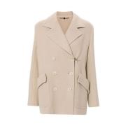 Beige Wol-Kasjmier Jas Fay , Beige , Dames