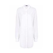 Witte Langline Katoenen Shirt Ann Demeulemeester , White , Dames