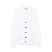 Witte Shawl Lapel Sweater Brunello Cucinelli , White , Heren