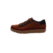 Velours Sneakers met Vetersluiting ara , Brown , Dames