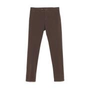 Sepia Bruine Katoenen Twill Broek Canali , Brown , Heren