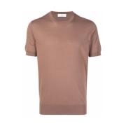 Bruine Katoenen Ronde Hals T-Shirt Mauro Ottaviani , Brown , Heren