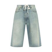 Poederblauwe Denim Voorkant Knoop Knielengte MM6 Maison Margiela , Blu...