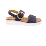 Blauwe Sandalen met Sleehak ara , Blue , Dames