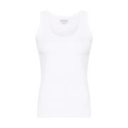 Witte geborduurde logo U-hals mouwloze top Alexander McQueen , White ,...