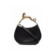 Zwarte leren schoudertas Lanvin , Black , Dames