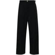 Zwarte Katoenen Drukknop Broek Jacquemus , Black , Heren