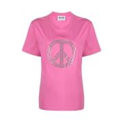 Vredessymbool T-shirt Moschino , Pink , Dames